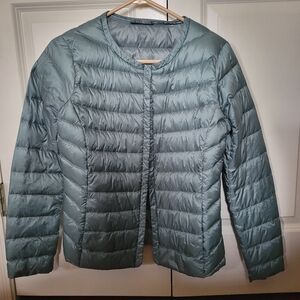Uniqlo Women's Ultra Light Puffer Jacket in Light Blue Size M